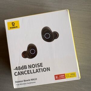 Baseus Bowie MA10 True Wireless Earbuds - Black with Orange Accents